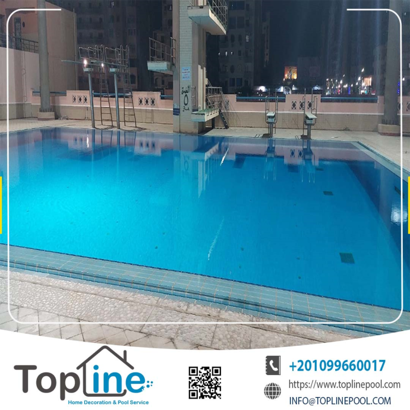 مشروع رفع كفاءة حمام السباحة الغطس بجامعة المنوفية Top Line pool and Decor توب لاين لحمامات